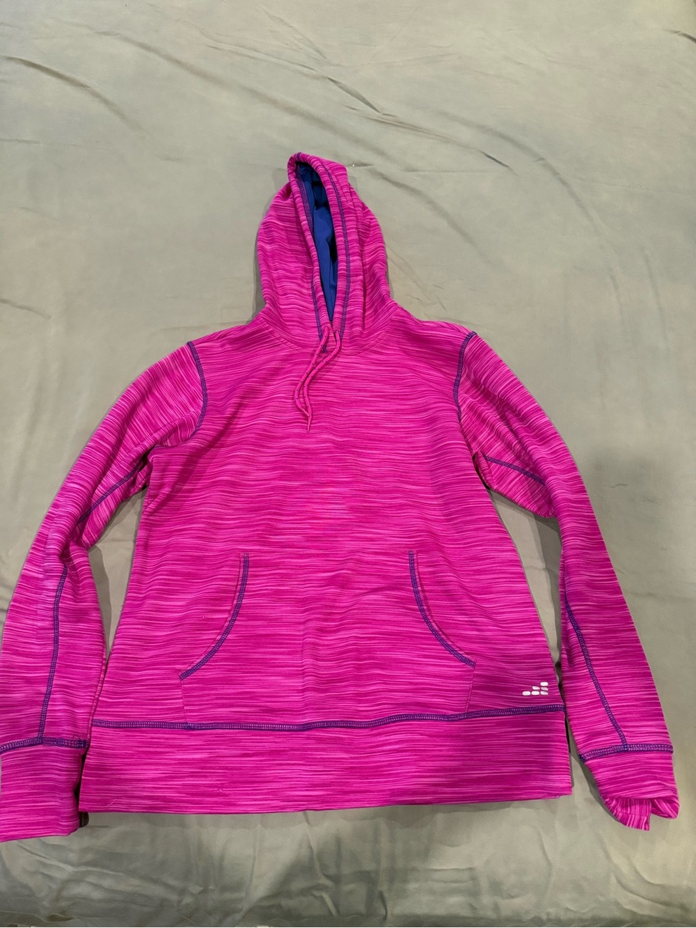 bcg Hot Pink Hooded Pullover with Contrast Stitching